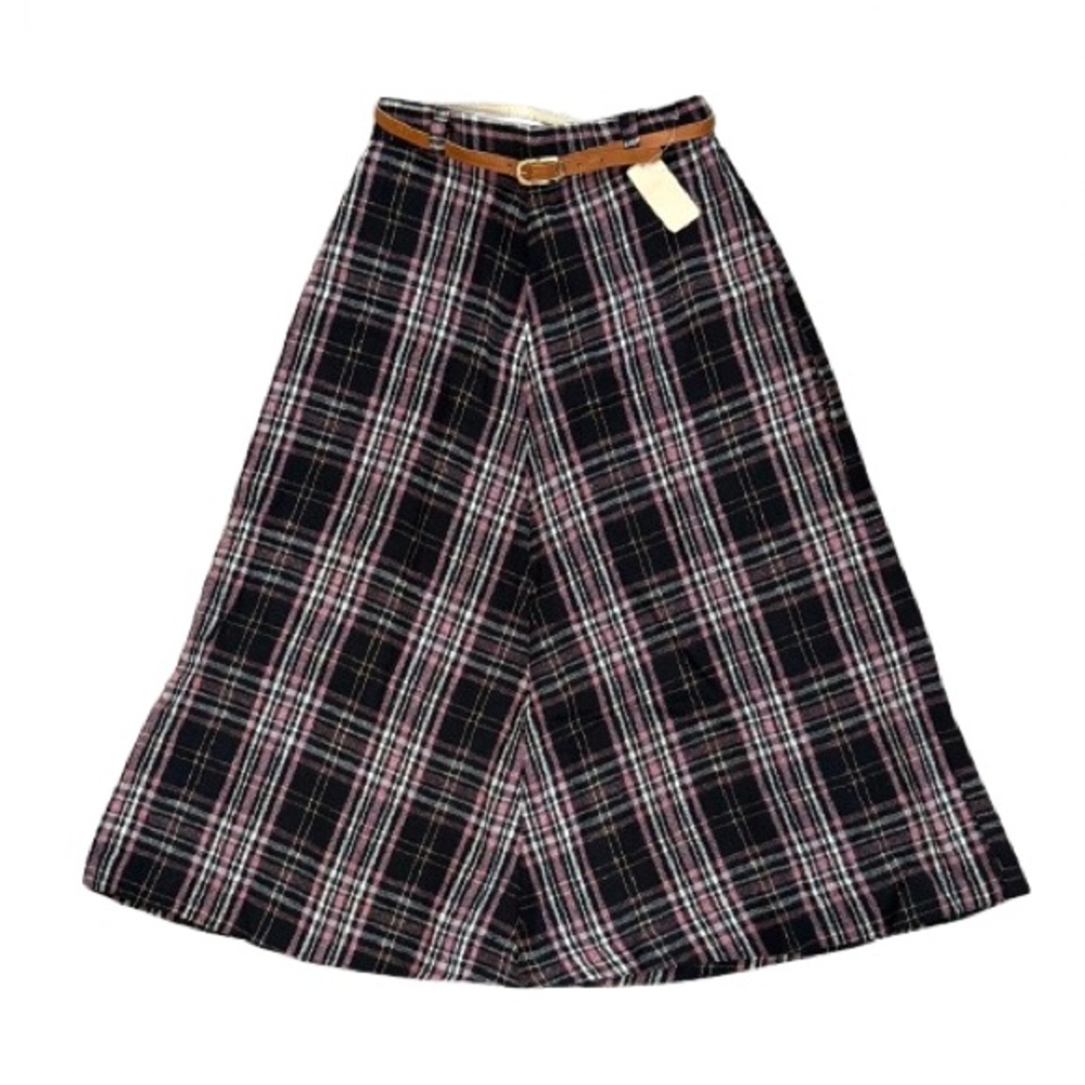 VINTAGE Mervyn’s pink & black plaid skirt